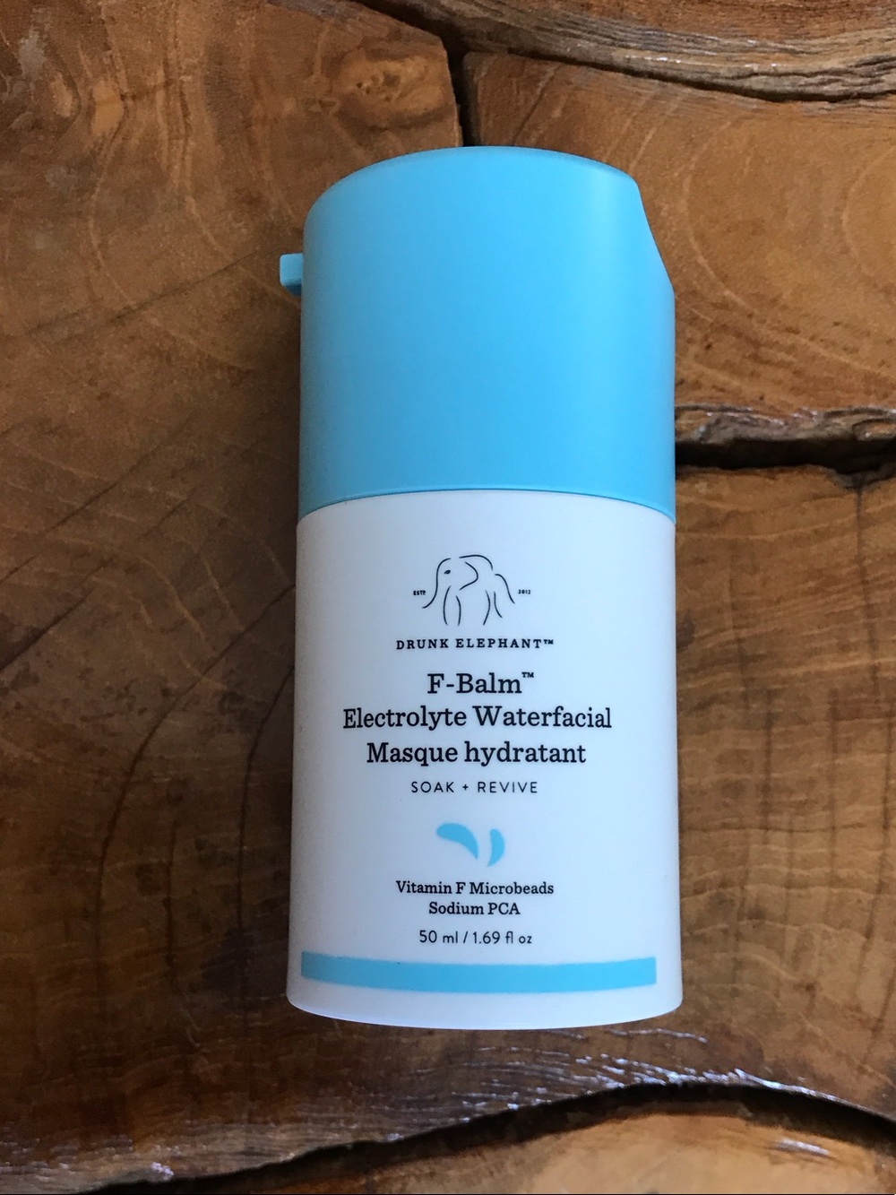 Drunk Elephant F-Balm Electrolyte Waterfacial Moisturizer — Blue & White